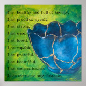 "Broken in Beauty" Affirmation Poster (Matte) (Vorne)