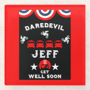 Broken Leg Clumsy Person wird gut Glasuntersetzer