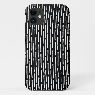 Broken Lines - weiß auf schwarz iPhone 11 Hülle