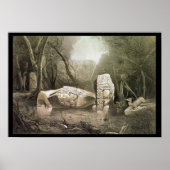 Broken Mayan idol in Copan, Guatemala Poster (Vorne)