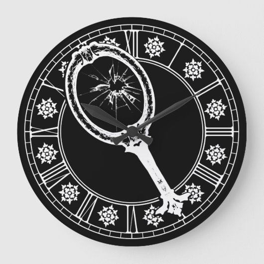 Broken Mirror Große Wanduhr (Vorderseite)