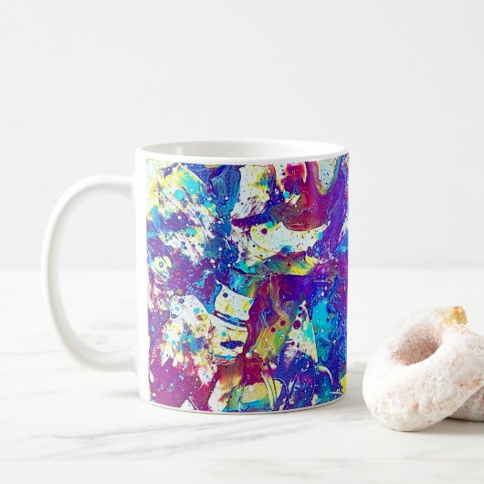 Broken Mood Ring Serie Nr. 1 – Gebrochenes Spektru Kaffeetasse (Mit Donut)
