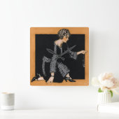 Broken Pearl Necklace Quadratische Wanduhr (Zuhause)