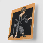 Broken Pearl Necklace Quadratische Wanduhr (Winkel)