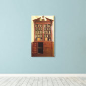 Broken pedimensional bureau bookcase leinwanddruck (Insitu (Holzboden))