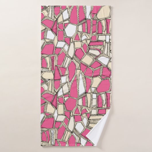 BROKEN POP rosa Badehandtuch (Badehandtuch)