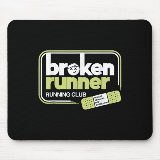 Broken Runner Running Club Rückschläge in C Mousepad (Vorne)