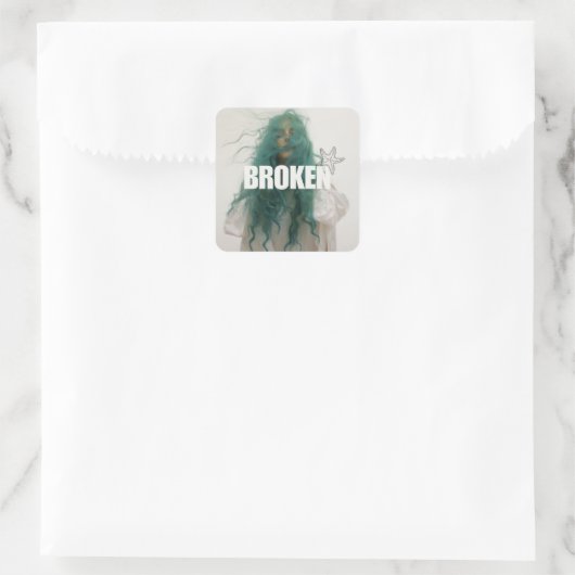 BROKEN teal-haired figure sticker (Tasche)