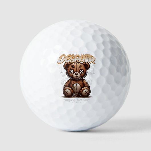 Broken Teddy Golf Ball - Kämpfen, aber stark (Vorderseite)
