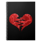 BROKEN TORN RED HERART LIEBE EMO ENDET UNHAPPY FEE NOTIZBLOCK (Vorderseite)