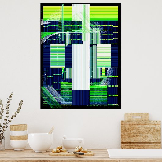Broken Tv Glitch Art Poster (Küche)