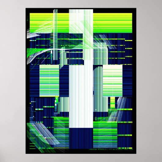 Broken Tv Glitch Art Poster (Vorne)