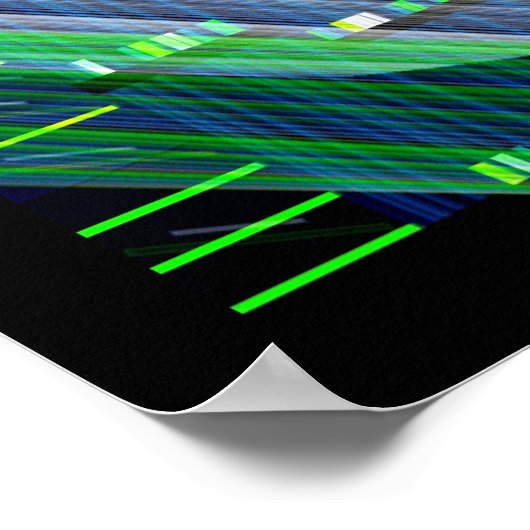 Broken Tv Glitch Art Poster (Ecke)