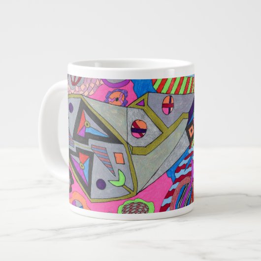 "Broken Wing" Abstrakte Kunst Jumbo-Tasse (Vorderseite Links)