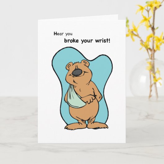 Broken Wrist Bear Karte (Gelbe Blume)