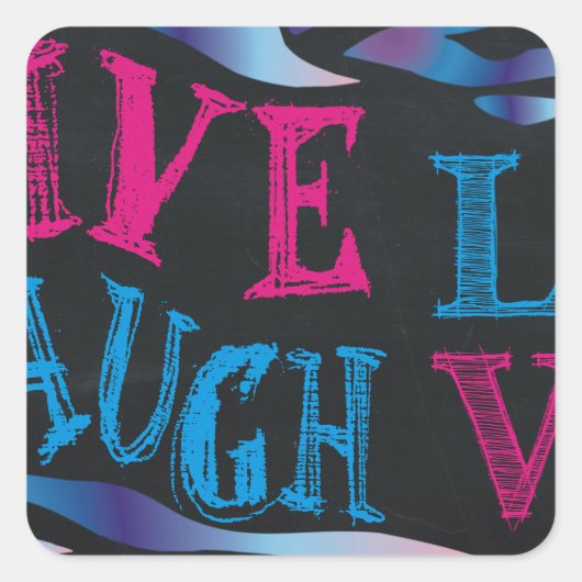 Broken Zebra Chalkboard Quadratischer Aufkleber (Vorderseite)