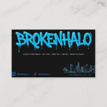 BROKENHALO Luxus-Straßenbekleidung Visitenkarte -