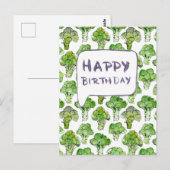 Brokkoli – Alles Gute zum Geburtstag Postkarte (Vorne/Hinten)