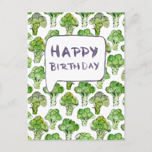 Brokkoli – Alles Gute zum Geburtstag Postkarte (Vorderseite)