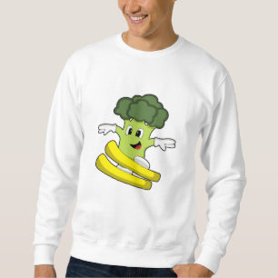 Brokkoli als Skifahrer mit Ski Sweatshirt