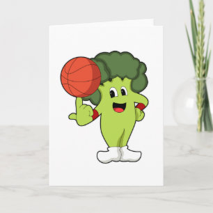 Brokkoli beim Basketball-Sport Karte