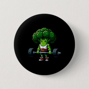 Brokkoli Deadlift Gewichtheben Gym Vegan T-Shirt K Button