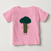 Brokkoli, der glückliches Baumkopf-Grüngemüse Baby T-shirt (Vorderseite)