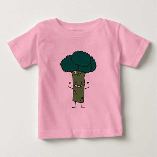 Brokkoli, der glückliches Baumkopf-Grüngemüse Baby T-shirt (Vorderseite)