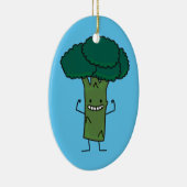 Brokkoli, der glückliches Baumkopf-Grüngemüse Keramikornament (Rechts)