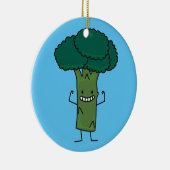 Brokkoli, der glückliches Baumkopf-Grüngemüse Keramikornament (Rechts)