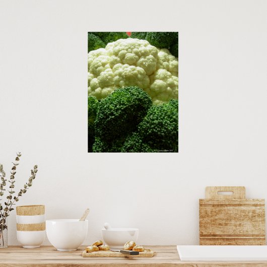 Brokkoli und Blumenkohl Poster (Küche)