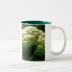 Brokkoli und Blumenkohl Zweifarbige Tasse