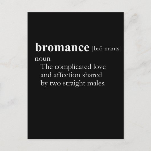 BROMANCE (Definition) Postkarte (Vorderseite)