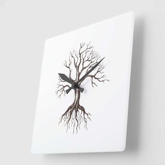 Brombaum Quadratische Wanduhr (Winkel)