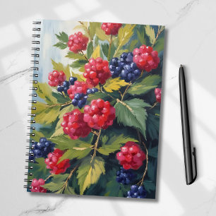 Brombeer-Strauch Himbeeren Wasserfarbe Obst Notizblock