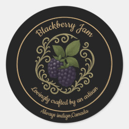 Brombeer-Whisper – Artisane Marmeladenetikett Runder Aufkleber