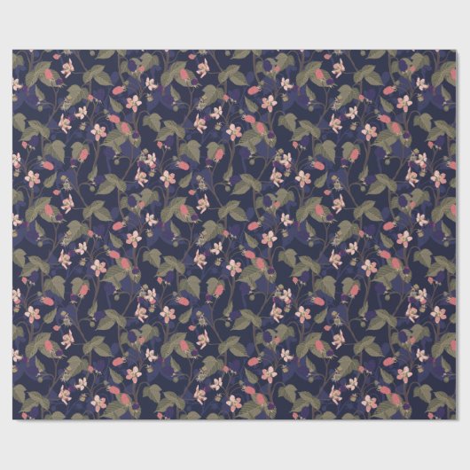 Brombeeren Muster Geschenkpapier (Flach)