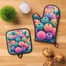 Brombeeren Ofenhandschuh & Topflappen-Set