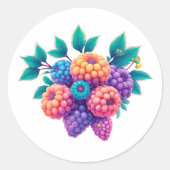Brombeeren Runder Aufkleber (Vorderseite)