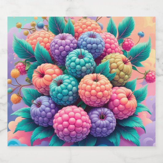 Brombeeren Schaumweinetikett (Einzelnes Label)