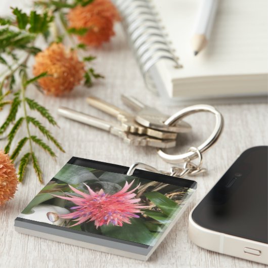 Bromeliad-Blume Schlüsselanhänger (Vorderseite rechts)