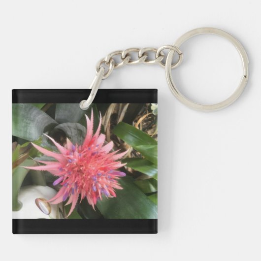 Bromeliad-Blume Schlüsselanhänger (Rückseite)