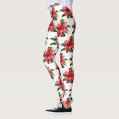 Bromeliad-Leggings in Rot und Weiß Leggings (Links)