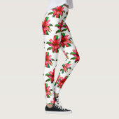 Bromeliad-Leggings in Rot und Weiß Leggings (Rechts)