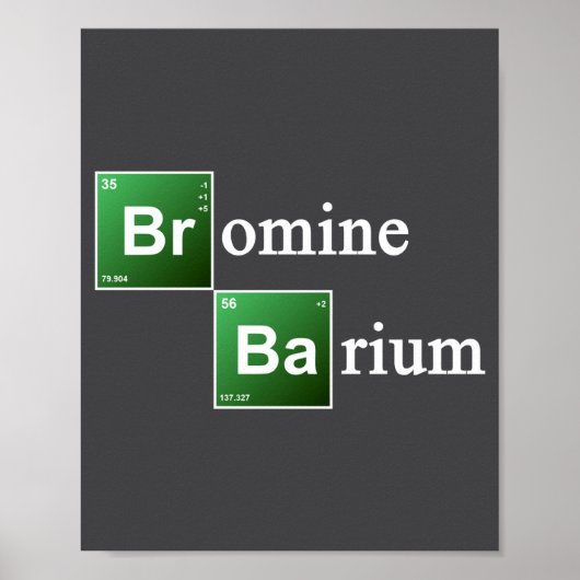 Bromine And Barium Periodic Table Chemistry Elemen Poster (Vorne)