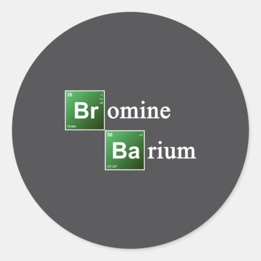 Bromine And Barium Periodic Table Chemistry Elemen Runder Aufkleber (Vorderseite)