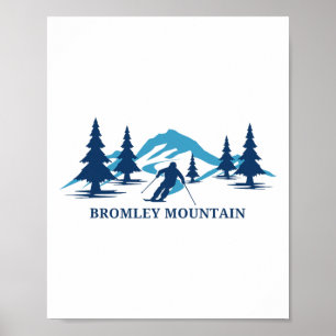Bromley Mountain Vermont Skifahren Ski Snowboarden Poster