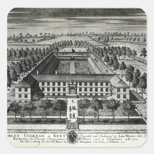 Bromley-Uni in Kent Quadratischer Aufkleber (Vorderseite)
