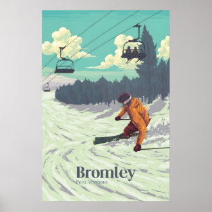 Bromley Vermont Skigebiet Reiseplakat Poster