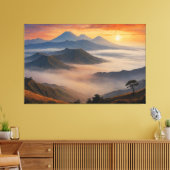 Bromo-Bereich mit niedrigen Wolken Leinwanddruck (Insitu (Wohnzimmer))
